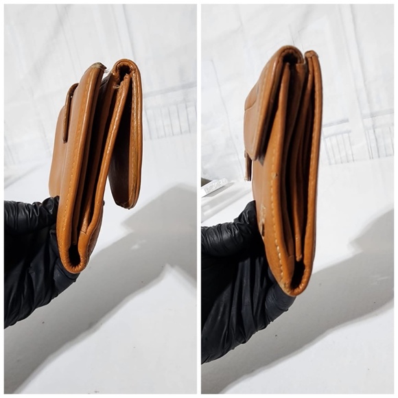 Authentic CHRISTIAN DIOR Vintage  Calfskin Saddle Wallet Brown - Picture 12 of 15